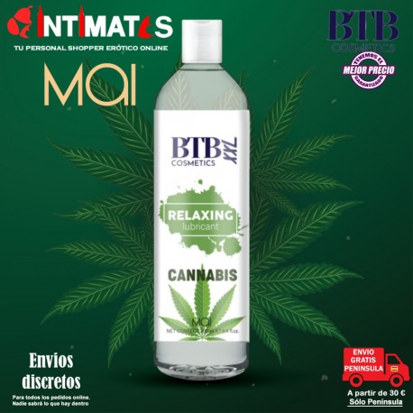 Cannabis Relaxing · Lubricante a base de agua 250 ml · BTB, que puedes adquirir en intimates.es "Tu Personal Shopper Erótico"