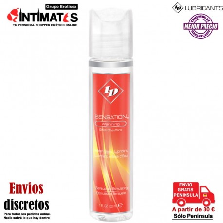 Sensation 30 ml · Lubricante efecto calor · ID Lubricants, que puedes adquirir en intimates.es "Tu Personal Shopper Erótico"