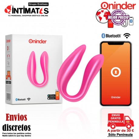 Double Pleasure · Vibrador para parejas con control remoto y App - Rosa · Oninder, que puedes adquirir en intimates.es "Tu Personal Shopper Erótico"
