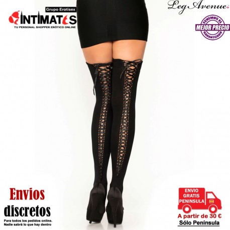 No. 6289 · Medias opacas con cordones traseros · Leg Avenue, que puedes adquirir en intimates.es "Tu Personal Shopper Erótico"
