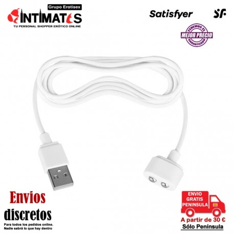 Cable de carga mágnetico por USB · Satisfyer, que puedes adquirir en intimates.es "Tu Personal Shopper Erótico"