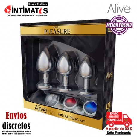 Anal Pleasure · Set de 3 dilatadores anales de metal con joya · Adrien Lastic, que puedes adquirir en intimates.es "Tu Personal Shopper Erótico"