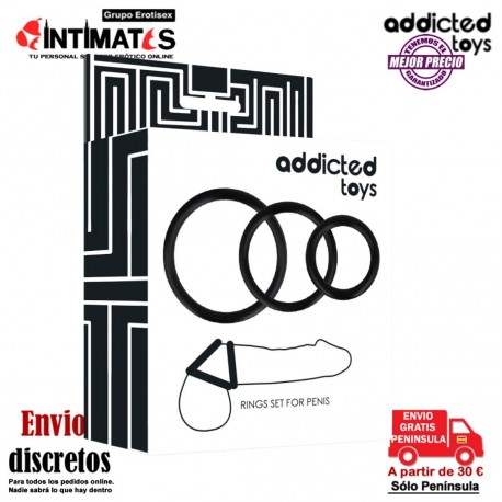 Rings set for penis · Anillos para el pene - Ahumado · Addicted toys, que puedes adquirir en intimates.es "Tu Personal Shopper Erótico"