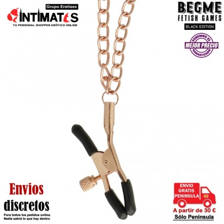 Collar con cadenas y pinzas para los pezones · Begme Black Edition, que puedes adquirir en intimates.es "Tu Personal Shopper Erótico"