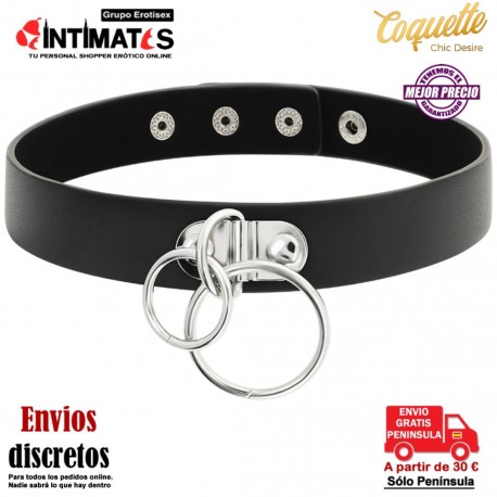 Doble anilla · Gargantilla de cuero vegano · Coquette Chic Desire, que puedes adquirir en intimates.es "Tu Personal Shopper Erótico"
