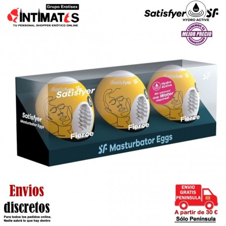 Fierce · Set de 3 huevos masturbador · Satisfyer, que puedes adquirir en intimates.es "Tu Personal Shopper Erótico"