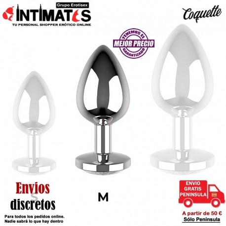Plug anal de metal con joya en la base M - 35 mm · Coquette, que puedes adquirir en intimates.es "Tu Personal Shopper Erótico"