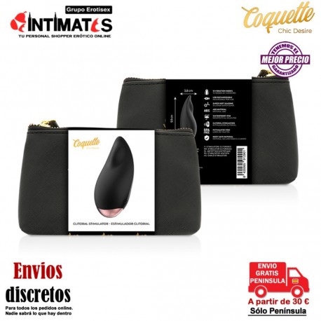 Estimulador de clítoris recargable - Negro / Dorado · Coquette, que puedes adquirir en intimates.es "Tu Personal Shopper Erótico"
