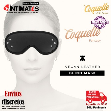 Antifaz de cuero vegano con forro de neopreno · Coquette Fantasy, que puedes adquirir en intimates.es "Tu Personal Shopper Erótico"