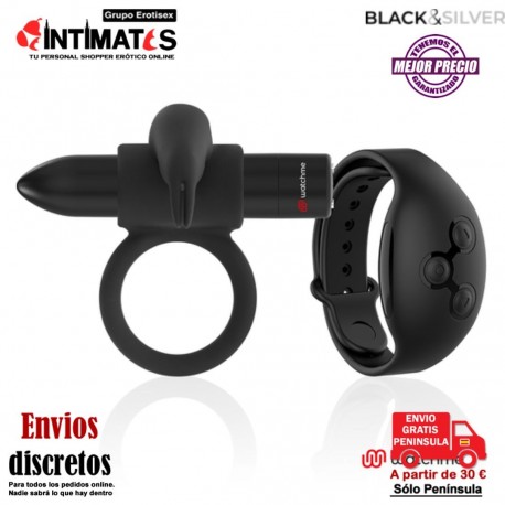 Burton · Anillo vibrador para jugar en pareja · Black&Silver, que puedes adquirir en intimates.es "Tu Personal Shopper Erótico"