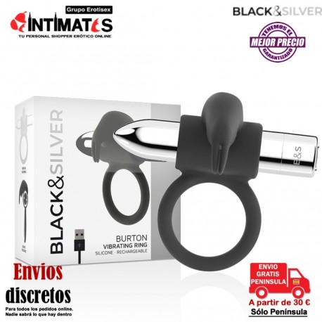 Burton · Anillo recargable · Black&Silver, que puedes adquirir en intimates.es "Tu Personal Shopper Erótico"
