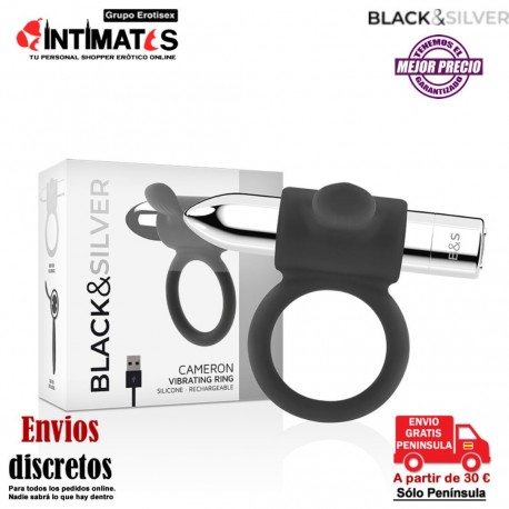Cameron · Anillo recargable · Black&Silver, que puedes adquirir en intimates.es "Tu Personal Shopper Erótico"