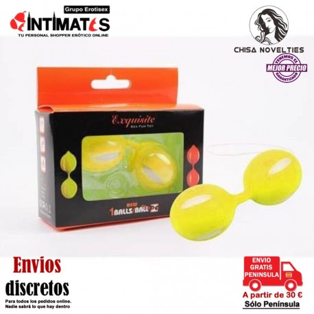 Geisha Lastic Balls · Bolas Ben Wa 103mm - Amarillo · Chisa, que puedes adquirir en intimates.es "Tu Personal Shopper Erótico"