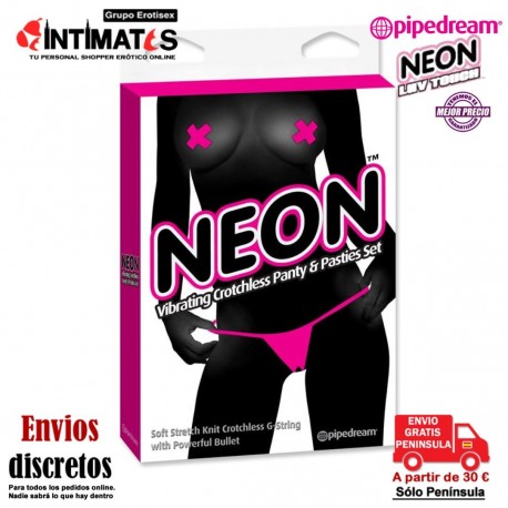 Tanga vibrador con abertura y pezoneras · Neon, que puedes adquirir en intimates.es "Tu Personal Shopper Erótico"