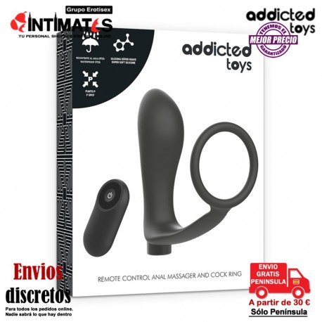 Anal Plug & Cock Ring · Control remoto recargable · Addicted toys, que puedes adquirir en intimates.es "Tu Personal Shopper Erótico"