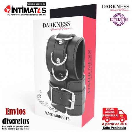 Black Hand Cuffs · Esposas ajustables de cuero · Darkness, que puedes adquirir en intimates.es "Tu Personal Shopper Erótico"