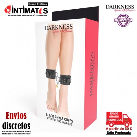 Black Ankle Cuffs · Esposas ajustables para tobillos con candado · Darkness, que puedes adquirir en intimates.es "Tu Personal Shopper Erótico"