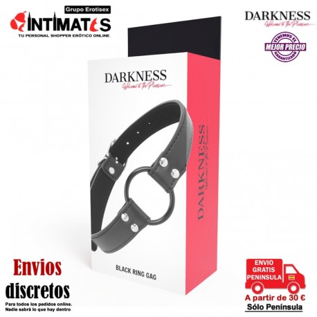 Black Ring Gag · Mordaza con anilla ø 36mm · Darkness, que puedes adquirir en intimates.es "Tu Personal Shopper Erótico"