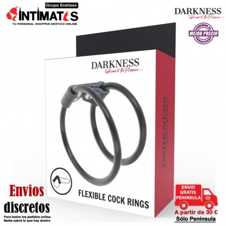 Flexible Cock Rings · Anilla doble para el pene · Darkness, que puedes adquirir en intimates.es "Tu Personal Shopper Erótico"