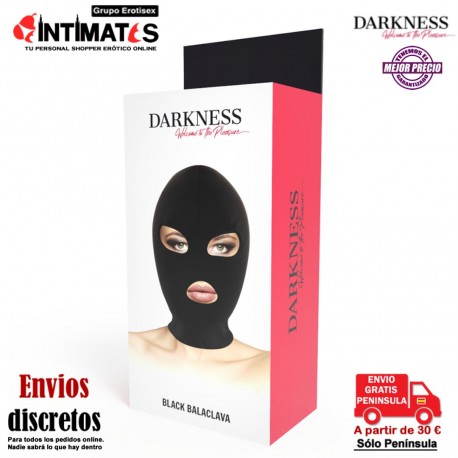 Black Balaclava · Máscara con orificios en los ojos y boca · Darkness, que puedes adquirir en intimates.es "Tu Personal Shopper Erótico"