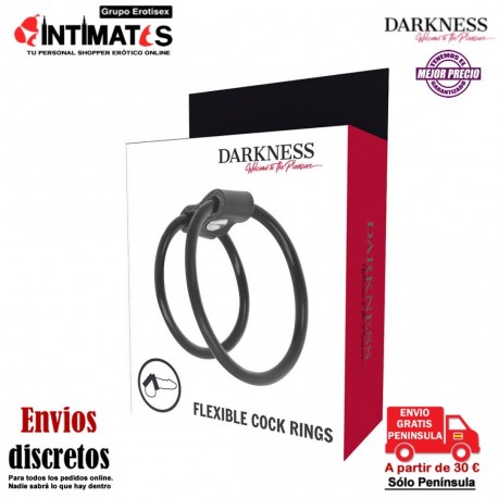 Flexible Cock Rings · Anillo para el pene y testículos · Darkness, que puedes adquirir en intimates.es "Tu Personal Shopper Erótico"