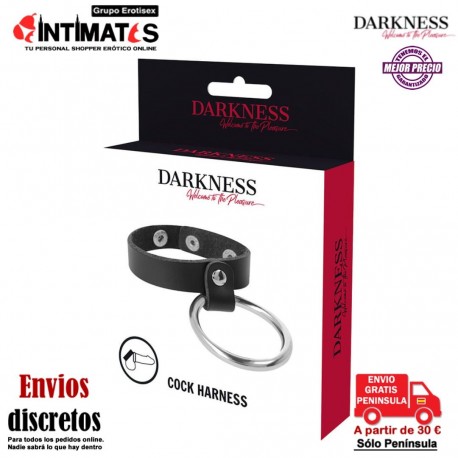 Cock Harness · Anillo de metal para el pene y testículos · Darkness, que puedes adquirir en intimates.es "Tu Personal Shopper Erótico"