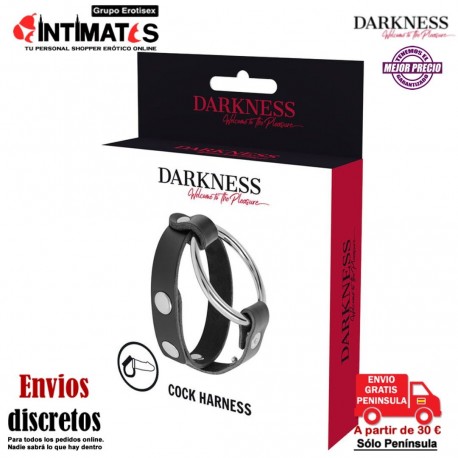 Cock Harness · Anillo para el pene y testículos · Darkness, que puedes adquirir en intimates.es "Tu Personal Shopper Erótico"