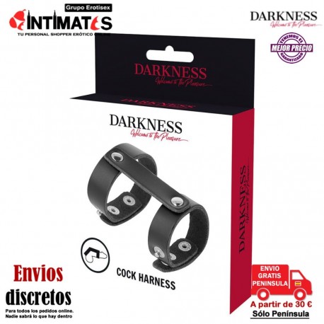 Cock Harness · Anillo de piel para el pene y testículos · Darkness, que puedes adquirir en intimates.es "Tu Personal Shopper Erótico"