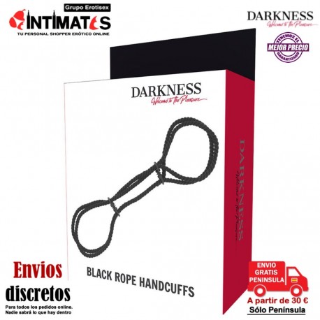 Black Rope Handcuffs · Esposas de algodón para muñecas y tobillos · Darkness, que puedes adquirir en intimates.es "Tu Personal Shopper Erótico"