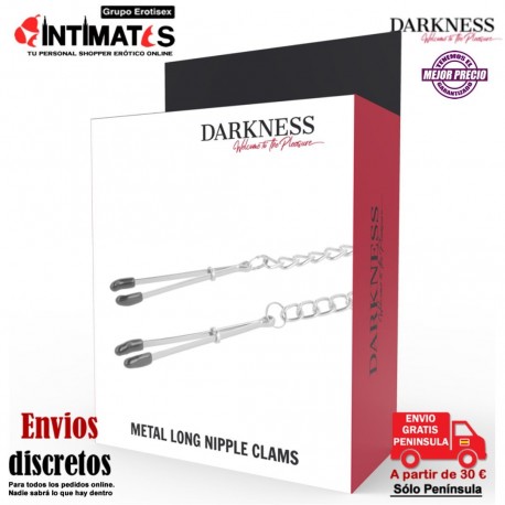 Metal Long Nipple Clams · Pinzas para pezones con cadena · Darkness, que puedes adquirir en intimates.es "Tu Personal Shopper Erótico"