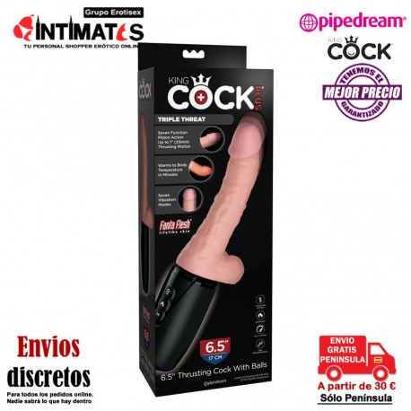 6.5" Thrusting Cock · Vibrador de empuje con testículos · King Cock, que puedes adquirir en intimates.es "Tu Personal Shopper Erótico"