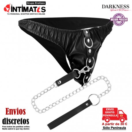 Black Underpants · Tanga de sumisión con cadena · Darkness, que puedes adquirir en intimates.es "Tu Personal Shopper Erótico"