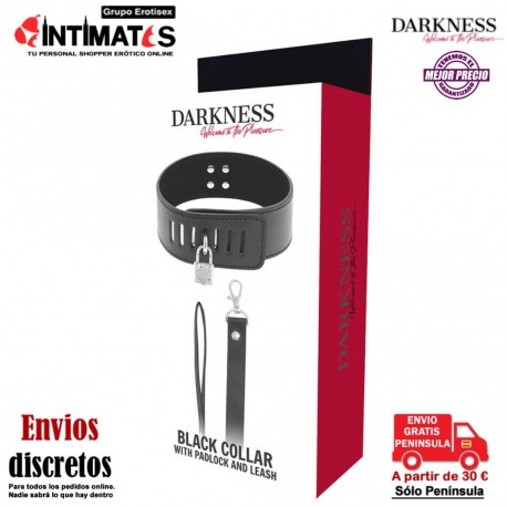 Locking Posture· Collar con cadena y candado · Darkness, que puedes adquirir en intimates.es "Tu Personal Shopper Erótico"