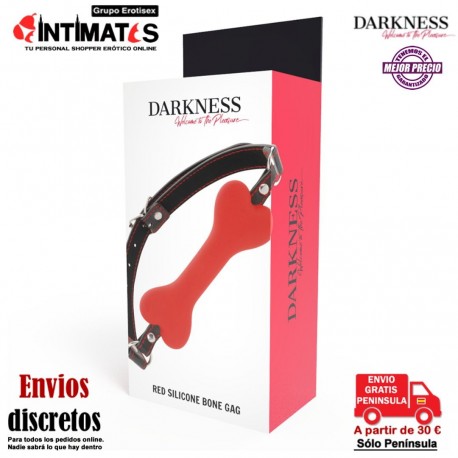 Red Silicone Bone Gag · Mordaza hueso · Darkness, que puedes adquirir en intimates.es "Tu Personal Shopper Erótico"