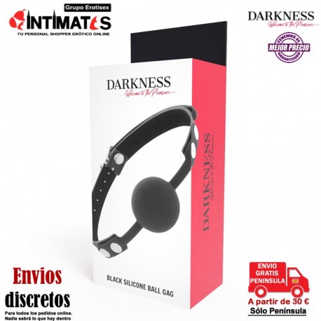 Black Silicone Ball Gag · Mordaza transpirable con bola · Darkness, que puedes adquirir en intimates.es "Tu Personal Shopper Erótico"