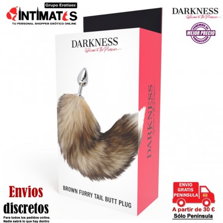Brown Furry Tail · Plug anal de metal con cola - 80mm · Darkness, que puedes adquirir en intimates.es "Tu Personal Shopper Erótico"