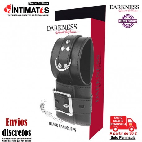 Black HandCuffs · Esposas de piel para muñecas · Darkness, que puedes adquirir en intimates.es "Tu Personal Shopper Erótico"