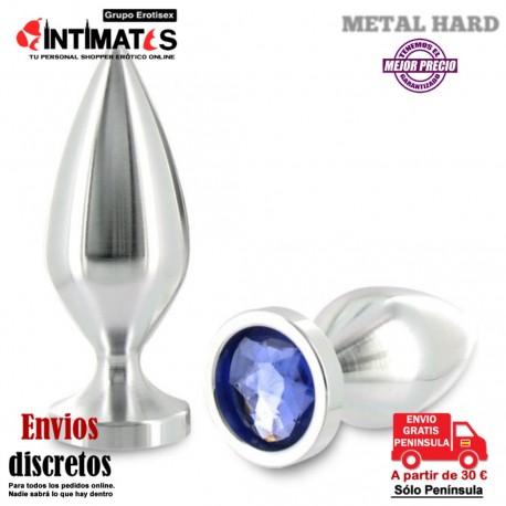 Diamond Blue · Plug anal de aluminio con cristal en la base · Metal Hard, que puedes adquirir en intimates.es "Tu Personal Shopper Erótico"
