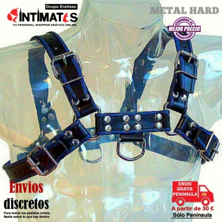 Arnés de cuero azul y negro · Metal Hard, que puedes adquirir en intimates.es "Tu Personal Shopper Erótico"