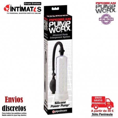 Silicone Power · Bomba de erección · Pump Worx, que puedes adquirir en intimates.es "Tu Personal Shopper Erótico"