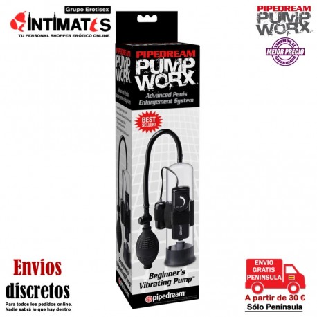 Beginner's Vibrating Power · Bomba para principiantes con vibración · Pump Worx, que puedes adquirir en intimates.es "Tu Personal Shopper Erótico"