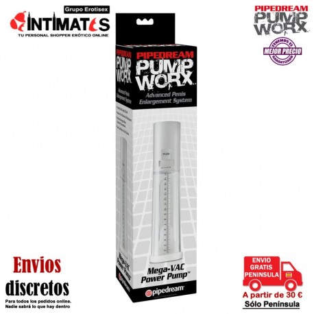 Mega-Vac · Bomba eléctrica de grado profesional · Pump Worx, que puedes adquirir en intimates.es "Tu Personal Shopper Erótico"