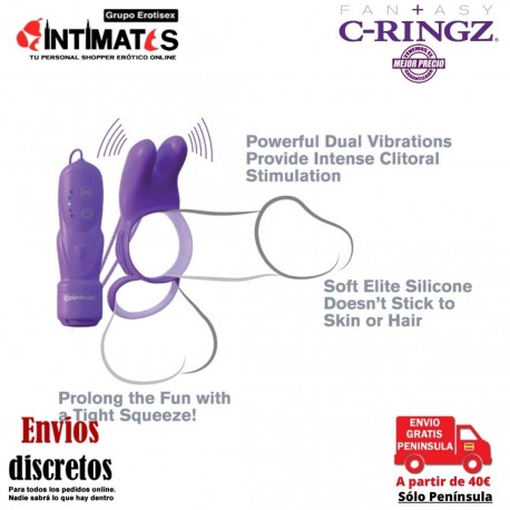 Twin Teazer Rabbit Ring · Anillo conejito vibrador · Fantasy C-Ringz, que puedes adquirir en intimates.es "Tu Personal Shopper Erótico"