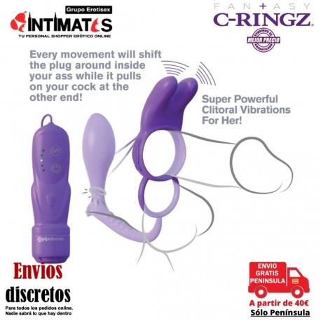 Ass-Gam Vibrating Rabbit · Anillo con Plug y Conejo Vibrador · Fantasy C-Ringz, que puedes adquirir en intimates.es "Tu Personal Shopper Erótico"