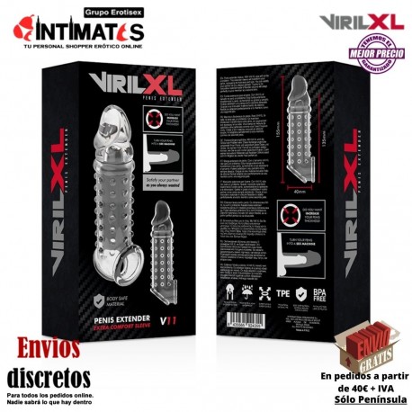V11 Extensión y funda para el pene · Añade hasta un 30% · VirilXL, que puedes adquirir en intimates.es "Tu Personal Shopper Erótico"