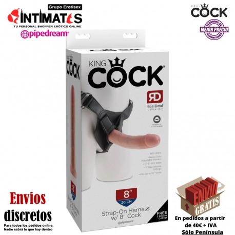 Strap-On Harness with 8" · Arnés con consolador · King Cock, que puedes adquirir en intimates.es "Tu Personal Shopper Erótico"