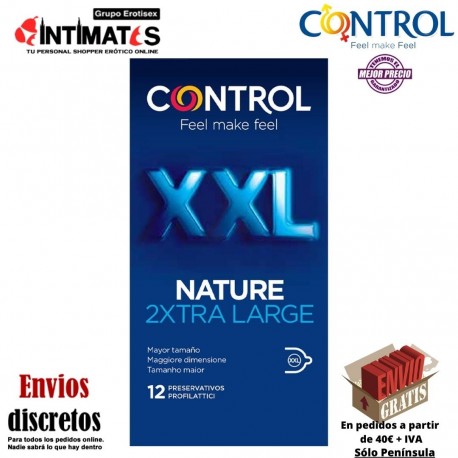Nature 2Xtra Large · 12 Preservativos de mayor tamaño · Control