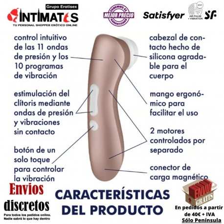 Pro 2 + · Estimula el clítoris ondas de presión y vibraciones · Satisfyer, que puedes adquirir en intimates.es "Tu Personal Shopper Erótico"