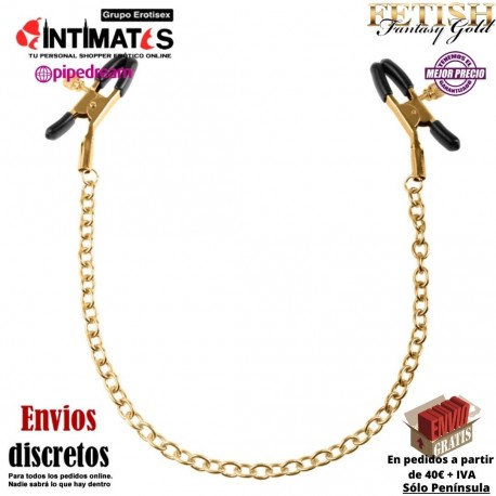 Nipple Clamps · Pinzas para los pezones con cadena · Fetish Fantasy Gold, que puedes adquirir en intimates.es "Tu Personal Shopper Erótico"
