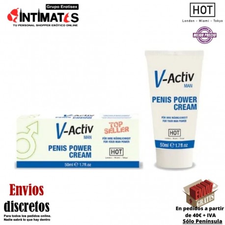 V-Activ Man · Crema para potenciar la erección · Hot, que puedes adquirir en intimates.es "Tu Personal Shopper Erótico"